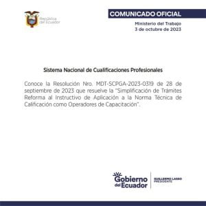 Comunicado Subsecretaria de cualificaciones